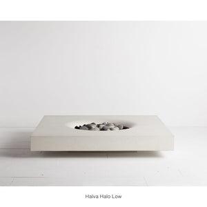 Solus Halo Low Square Concrete Gas Fire Pit in Halva