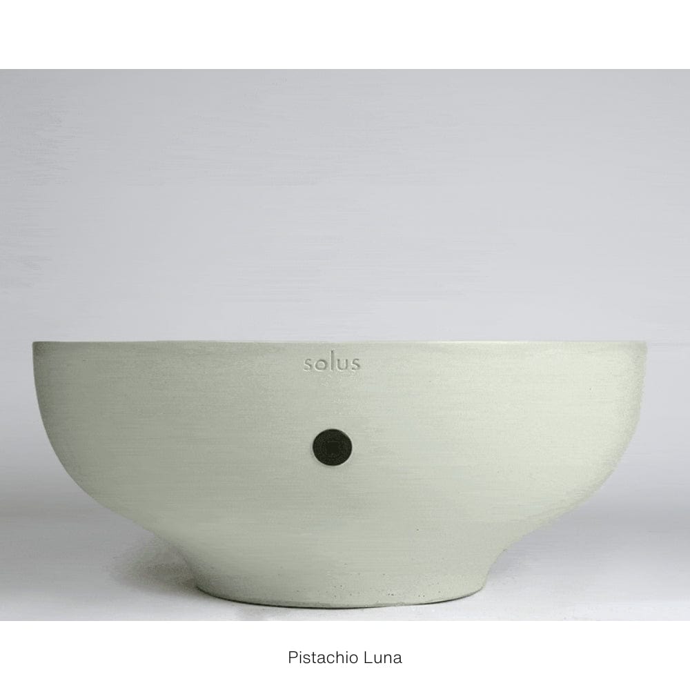 solus luna 42 round fire pit in pistachio color