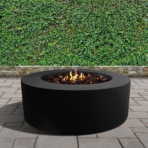 stonelum coliseo 1 round black fire pit in a garden