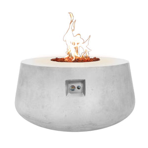Stonelum Indiana 01 47-Inch Round Concrete Gas Fire Pit in White