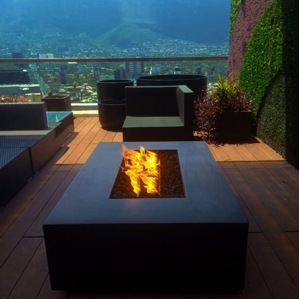 Stonelum Manhattan 01 Rectangular Black Fire Pit Table