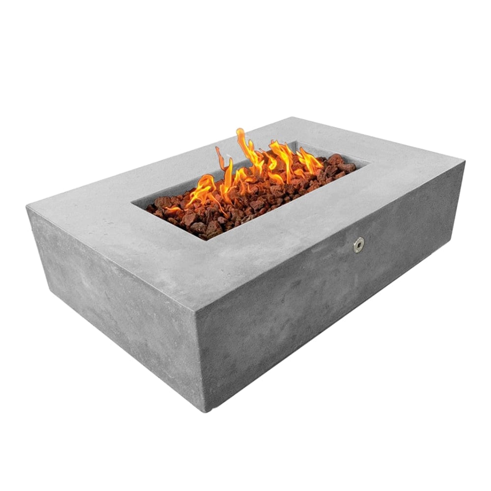 Stonelum Manhattan 01 53-Inch Rectangular Concrete Gas Fire Pit Table in Concrete Grey