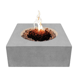 stonelum praga 1 square grey gas fire pit top view