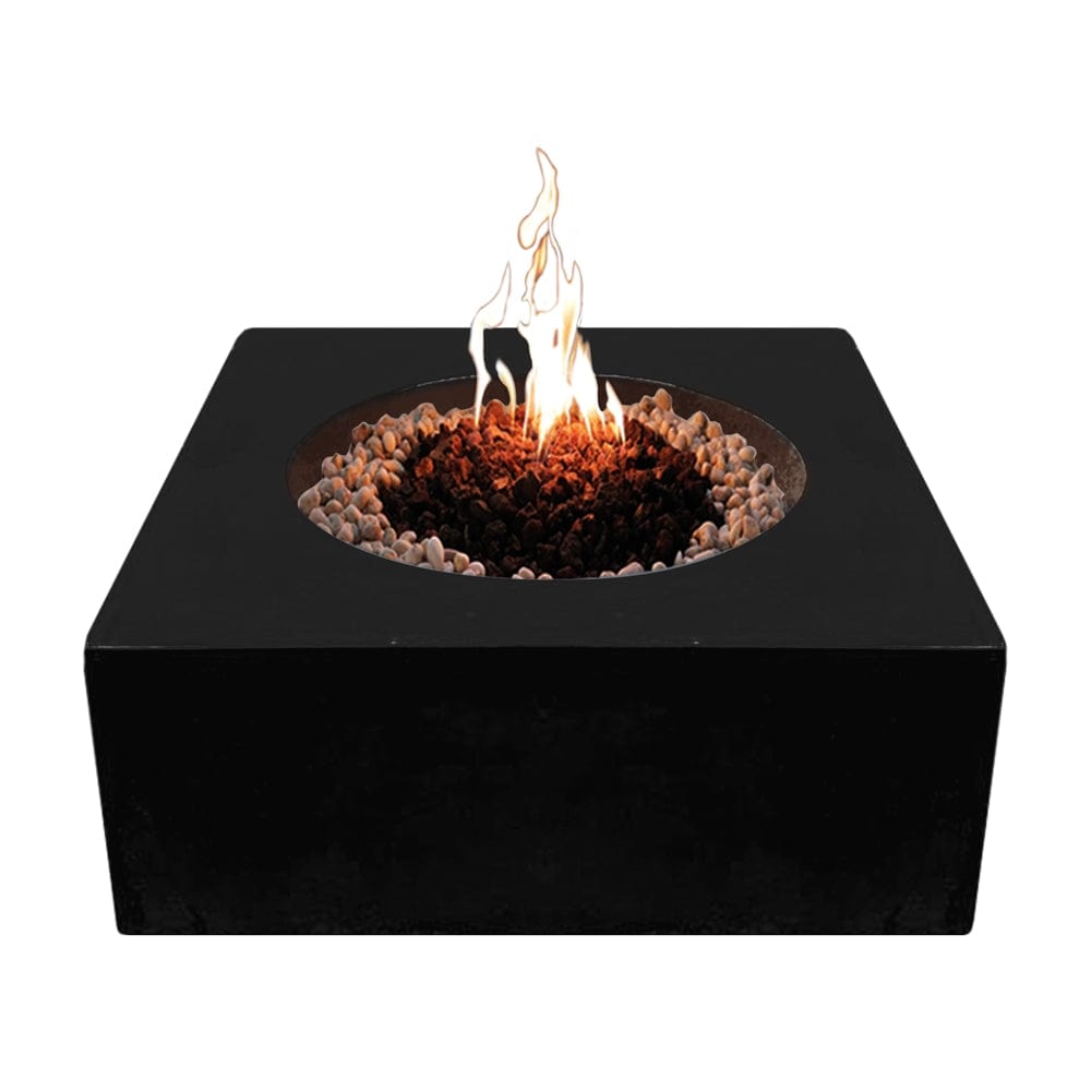stonelum praga 1 square black gas fire pit