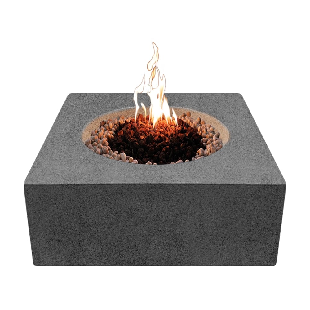 stonelum praga 1 square graphite gas fire pit top view