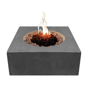 stonelum praga 1 square graphite gas fire pit top view