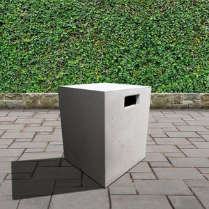 square white tank cover in garden