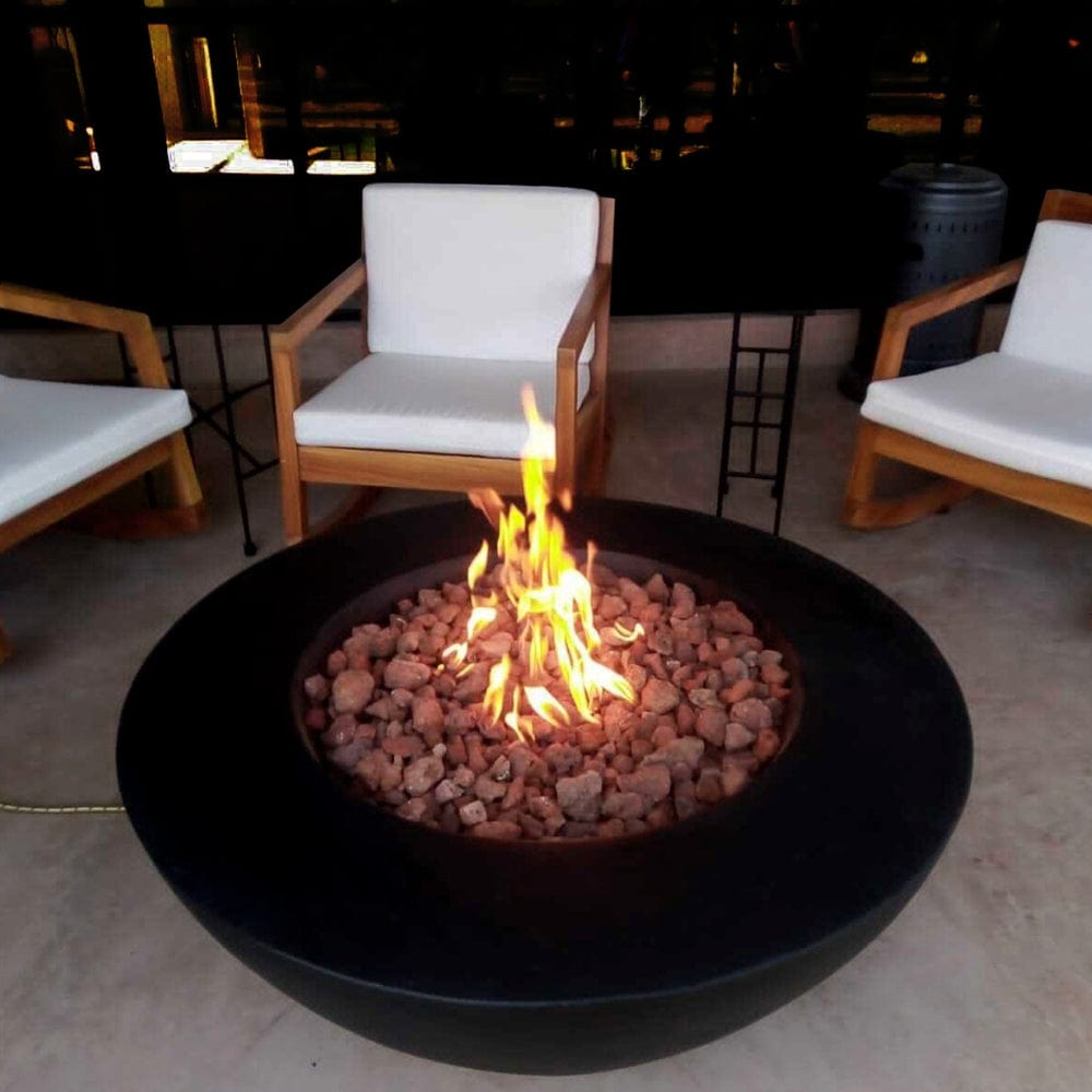 Stonelum Venecia 03 42-Inch Round Black Fire Bowl top view