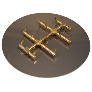 Warming Trends CFBCTXL120 Circular Tree-Style CROSSFIRE 12-Inch Brass Gas Burner with Pan