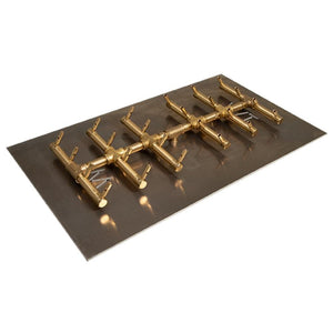 Warming Trends CFBDT240 Double Tree-Style CROSSFIRE 23-Inch Brass Gas Burner with Plate