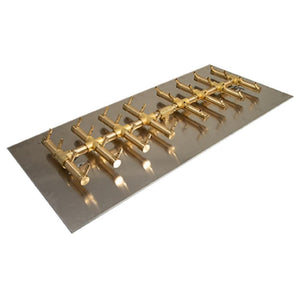 Warming Trends CFBDT320 Double Tree-Style CROSSFIRE 35-Inch Brass Gas Burner with Plate