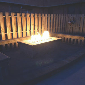 Fire Pit with Warming Trends H-Style CROSSFIRE™ Gas Burner in Outdoor Patio