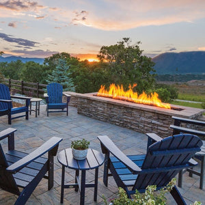 Warming Trends Tree-Style CROSSFIRE Brass Gas Burner in Outdoor Fire Pit