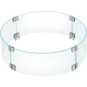 Wine Barrel Dude Glass Wind Guards for Gas Fire Pits - Round