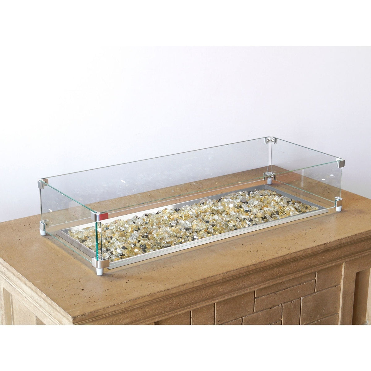 Glass Wind Guard for Rectangular and Milan Gas Fire Pits