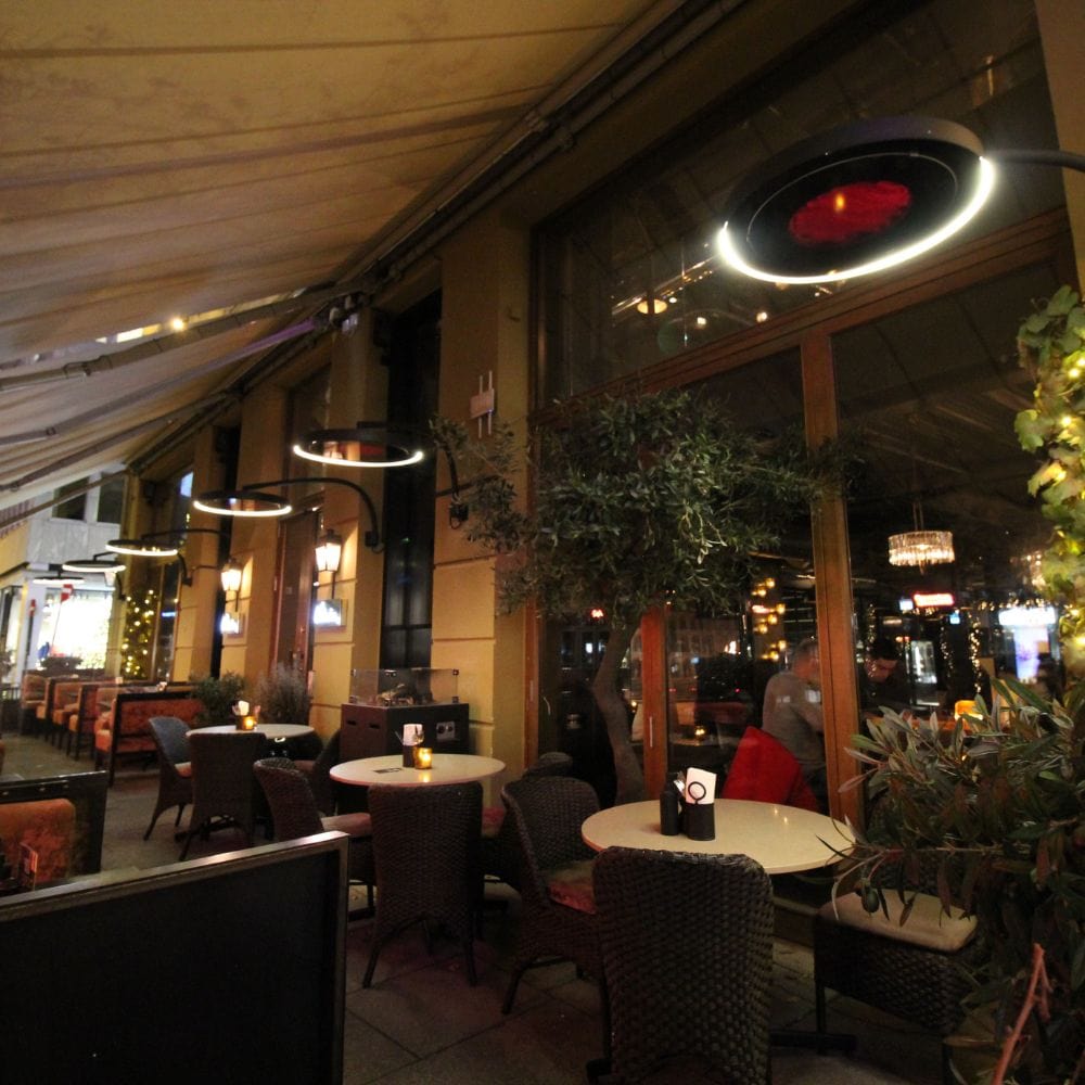 Bromic Eclipse Smart-Heat 2900 W Ceiling Mounted Electric Heater at a cafe