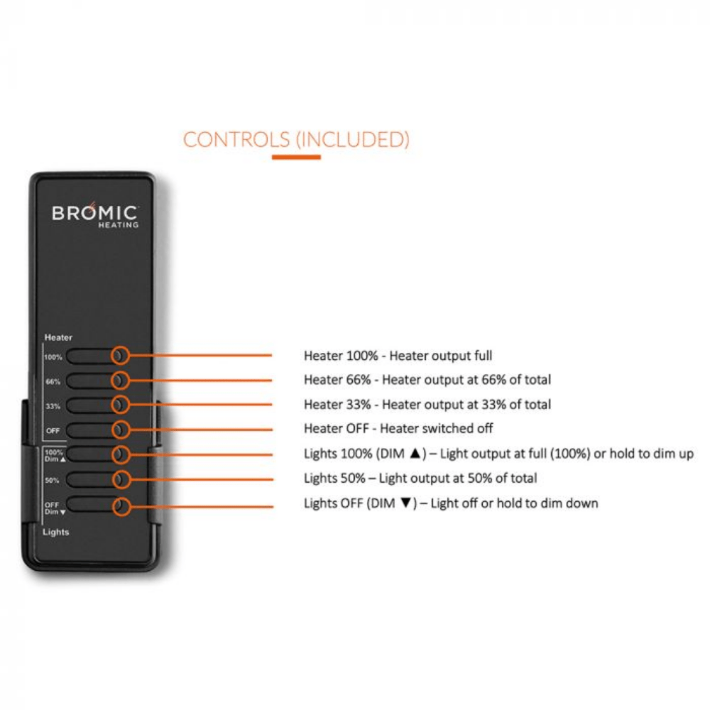 Bromic Eclipse Smart-Heat 2900 W Portable Infrared Heater multi function remote