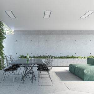 Bromic Platinum Smart-Heat White Electric Heaters Flush Mounted in Patio