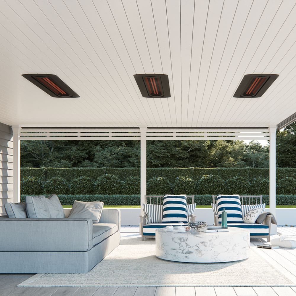 bromic tungsten smart-heat black electric patio heater flush mounted in patio