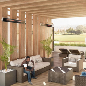 Dimplex DIR Series 50" 3000 Watt Infrared Electric Heater underneath a pergola