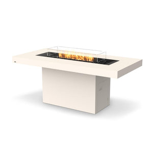 EcoSmart Fire Gin 90 Bar 52" Rectangular Concrete Fire Pit Table in Bone