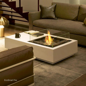 Manhattan 50 Compact Rectangular Fire Pit Table in Lounge Room