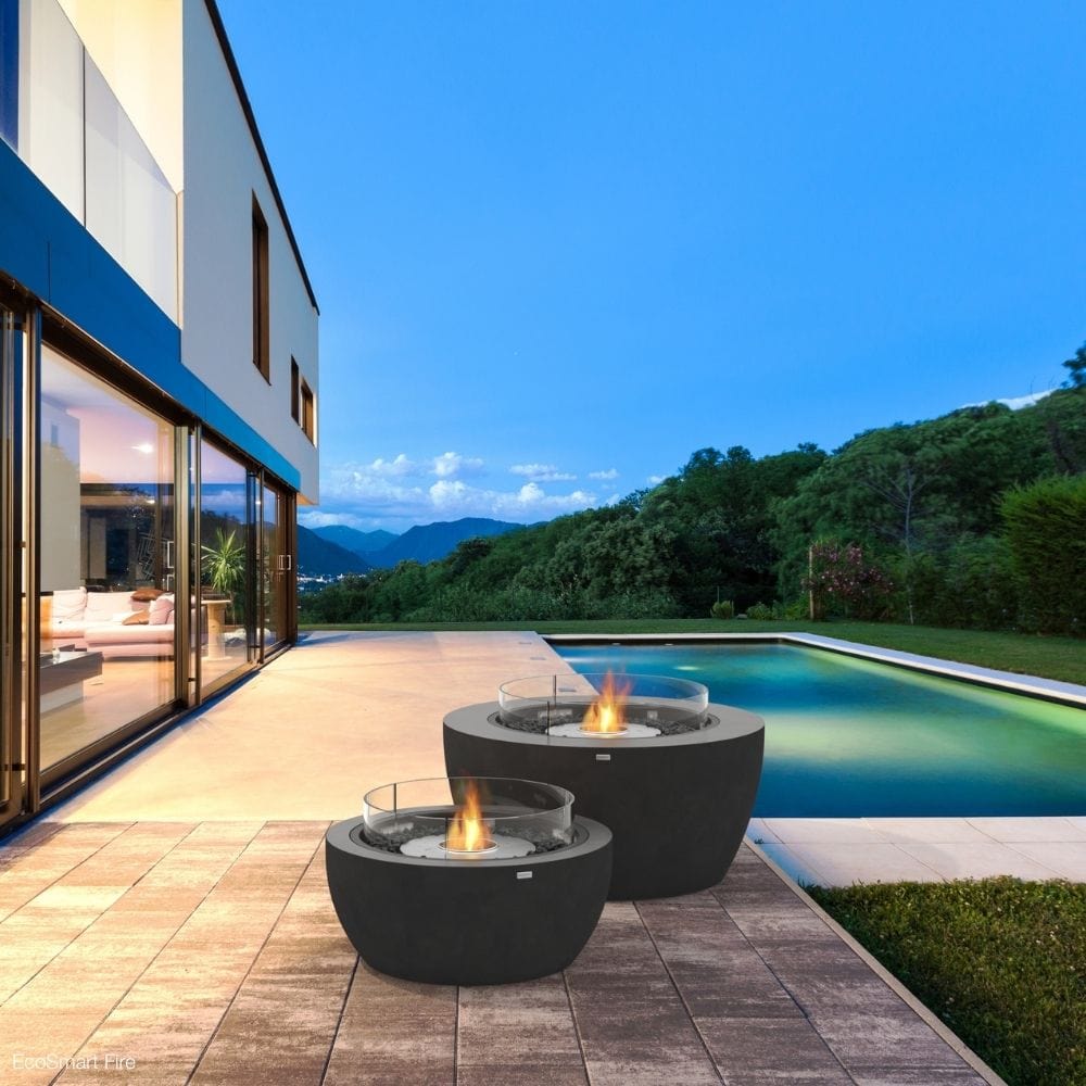 EcoSmart Fire Pod Fire Pit Bowls by the Pool - 30-Inch and 39-Inch