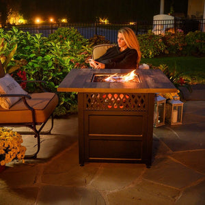Endless Summer DualHeat Harris 38" LP Fire Pit Table in a Patio