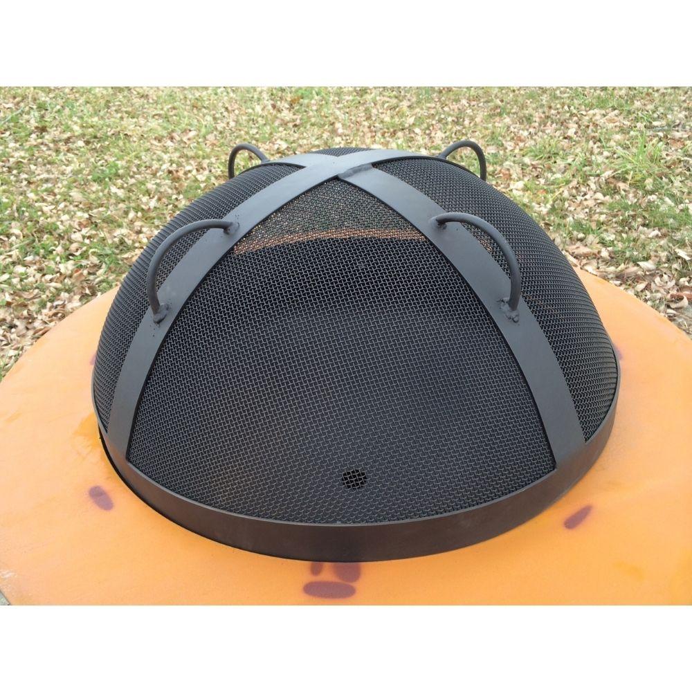 Fire Pit Art 27.5" Artisan Spark Screen and Saturn Fire Pit Outdoors