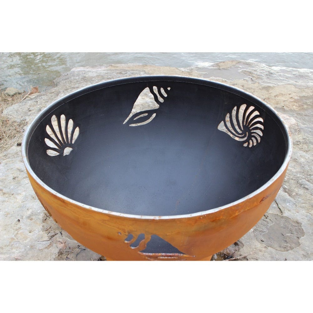Wood Burning Fire Pit - Fire Pit Art Beachcomber - 36" Steel Fire Pit (BEACH) - lifestyle view