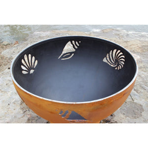 Wood Burning Fire Pit - Fire Pit Art Beachcomber - 36" Steel Fire Pit (BEACH)