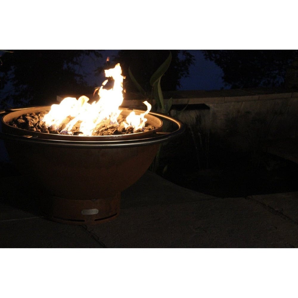 Fire Pit Art Bella Luna - 36" Handcrafted Carbon Steel Gas Fire Pit - lifestyle view