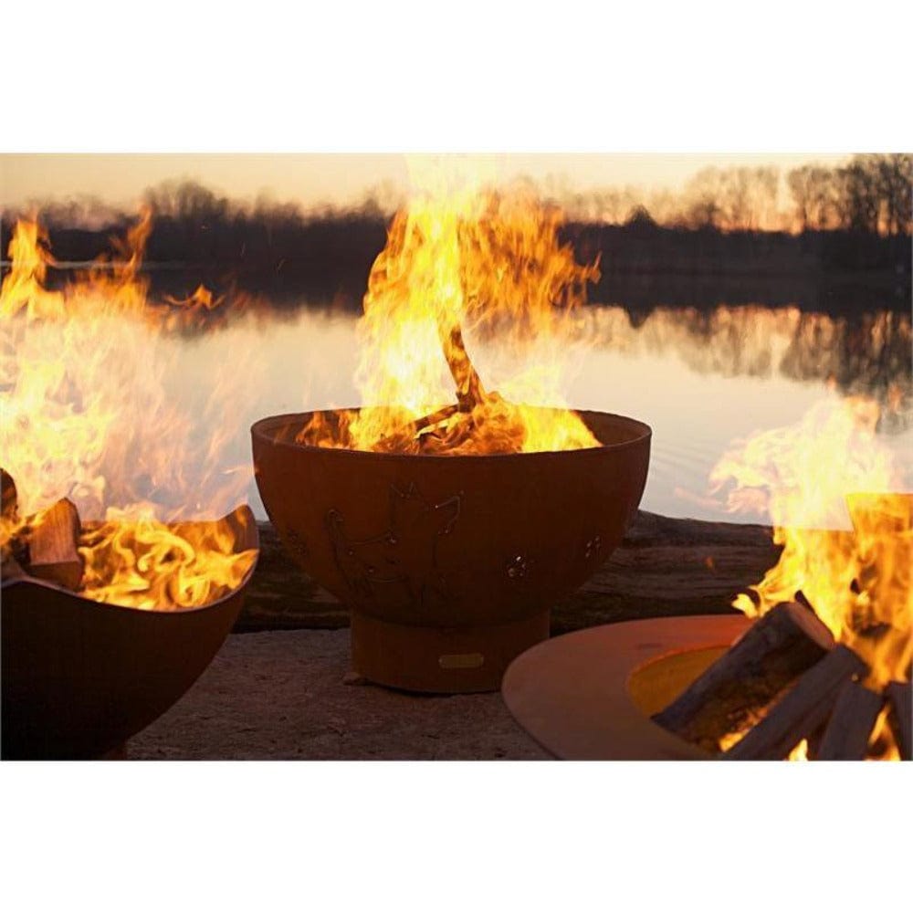 Wood Burning Fire Pit - Fire Pit Art Crater - 36" Steel Fire Pit (CTR) - side view
