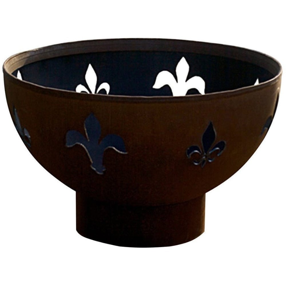 Wood Burning Fire Pit - Fire Pit Art Fleur De Lis - 36" Steel Fire Pit (FDL) - alternate view