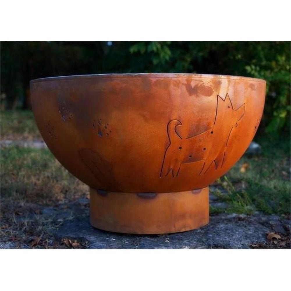 Wood Burning Fire Pit - Fire Pit Funky Dog - 36" Steel Fire Pit (FDOG) - lifestyle view