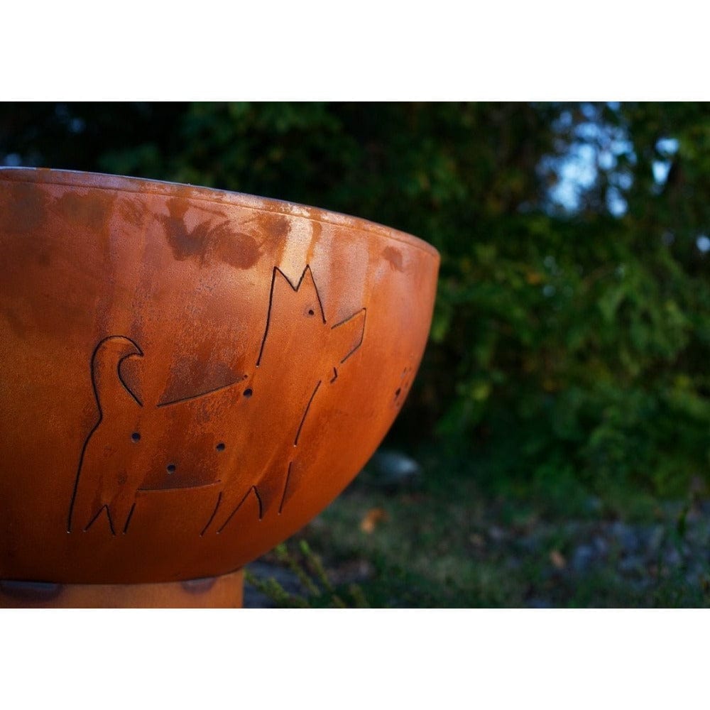 Wood Burning Fire Pit - Fire Pit Funky Dog - 36" Steel Fire Pit (FDOG) - installation view