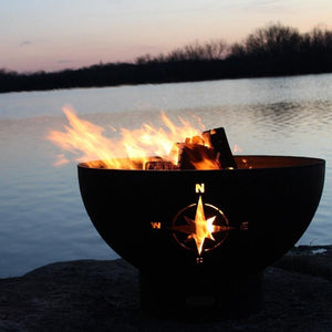 Wood Burning Fire Pit - Fire Pit Art Navigator - 36" Steel Fire Pit Silhouette Shot