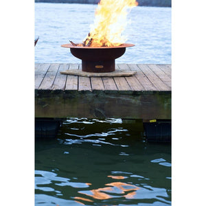 Fire Pit Art Saturn - 40" Handcrafted Carbon Steel Fire Pit Outdoor Application