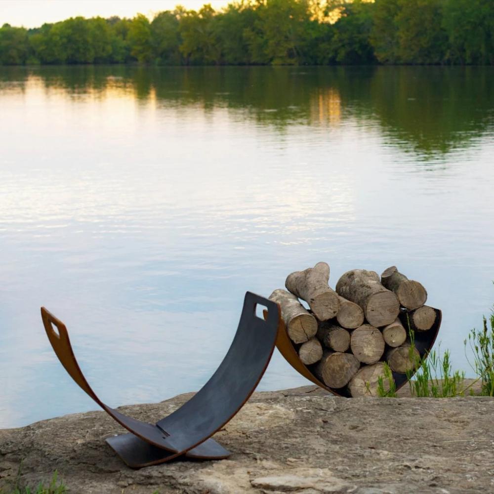 Accessories - Fire Pit Art Wings Of Flight - Artisan Log Rack (WOF)