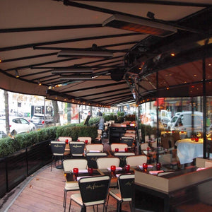 Heatscope Spot Black Electric Heaters in Restaurant