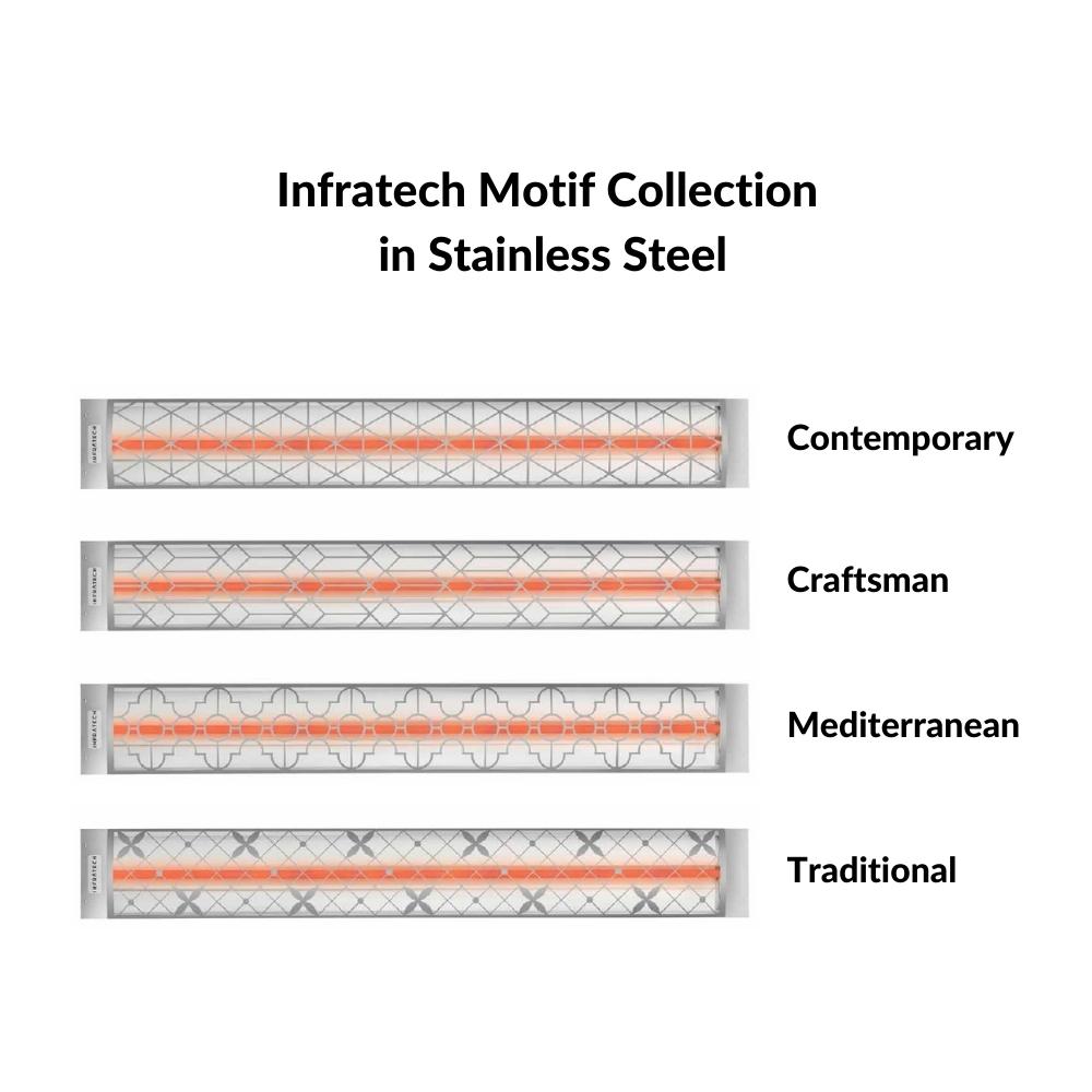 Infratech Motif Collection in Stainless Steel - angle view