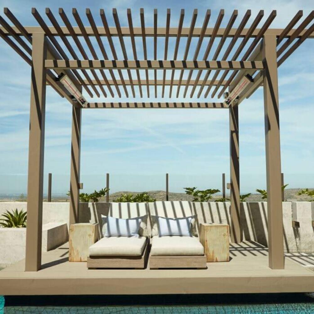 Infratech SL Series 29" Single Element Infrared Electric Heater at Poolside Pergola