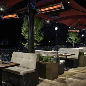 Infratech WD Series 33" Heaters Mounted on Umbrella for Outdoor Dining