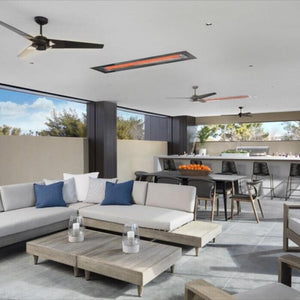 Infratech WD Series Electric Heaters Flush Mounted in Outdoor Dining/Living Room
