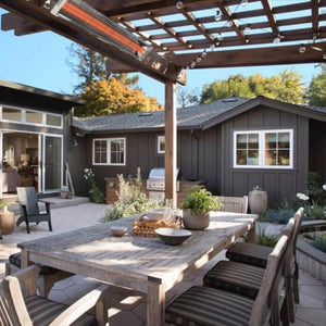 Infratech WD Series Flush Mounted Electric Heater in Outdoor Dining Area