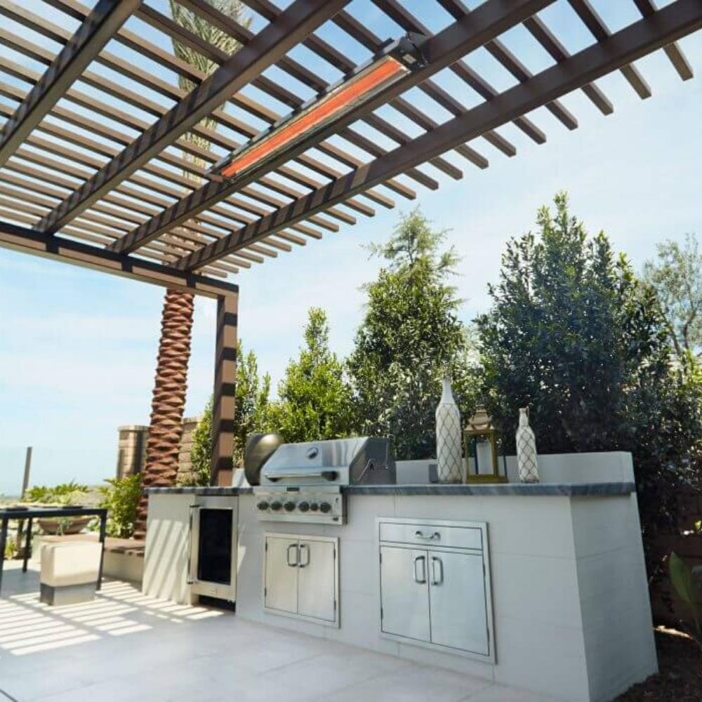 Infratech WD Series Flush Mounted Electric Heater in Outdoor Kitchen