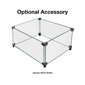 optional square wind shield for fire pits