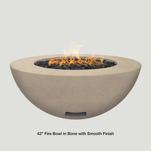 Modern Blaze 42-Inch Round Gas Fire Bowl in Bone With Smooth Finish