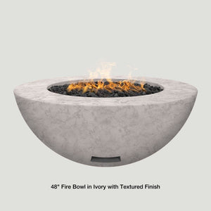 Modern Blaze 48-Inch Round Gas Fire Bowl in Ivory With Textured Finish