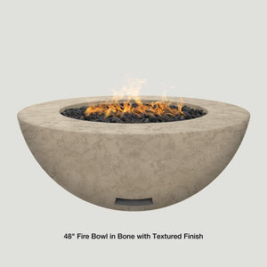 Modern Blaze 48-Inch Round Gas Fire Bowl in Bone With Textured Finish